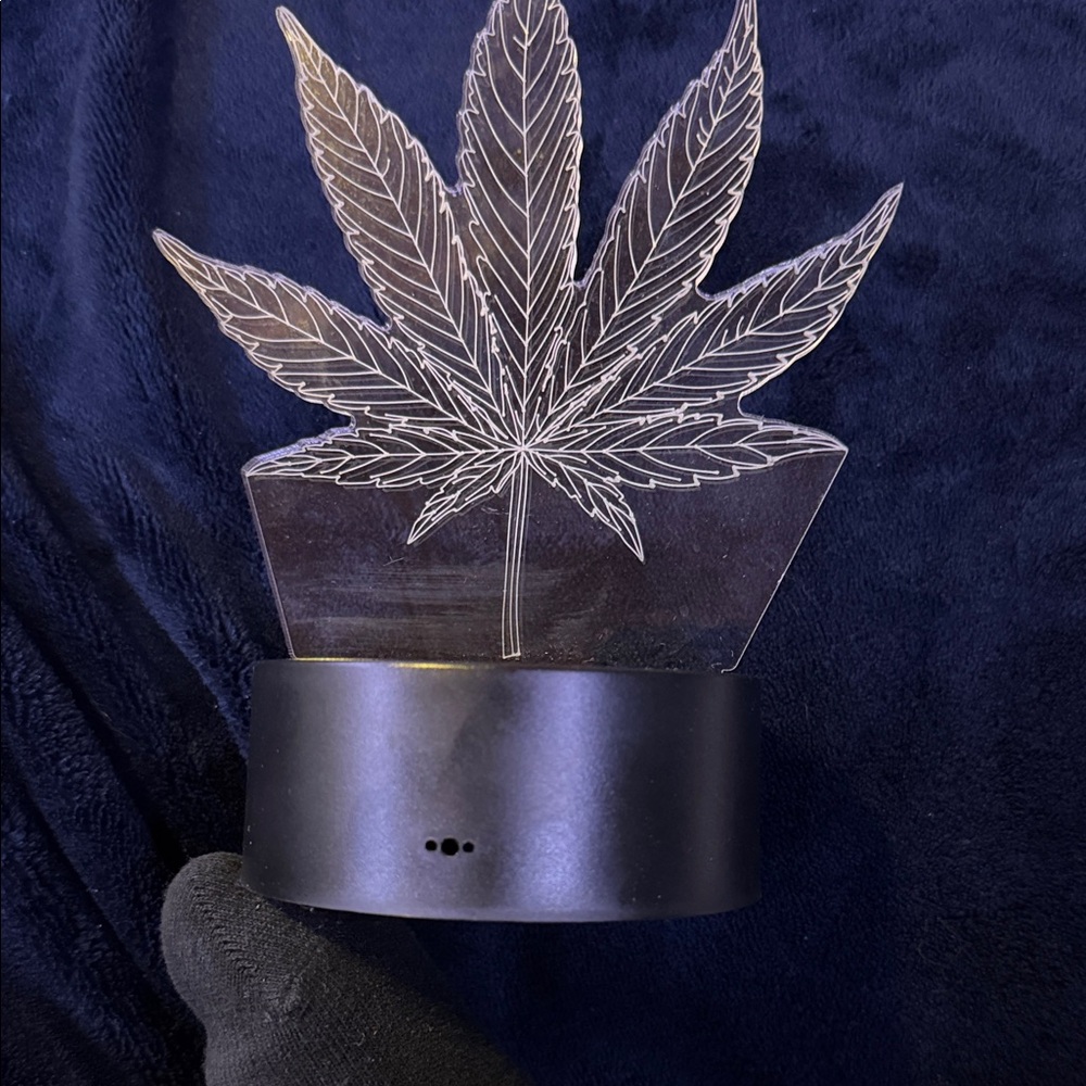 Black LED Leaf Design Night Light